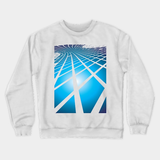 BLUE LINES Abstract Art Crewneck Sweatshirt by BruceALMIGHTY Baker